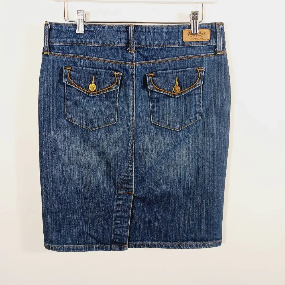 Levi's Signature Denim Skirt Misses Size 4 Zip, Western, Coastal Cowgirl Country - Picture 7 of 16